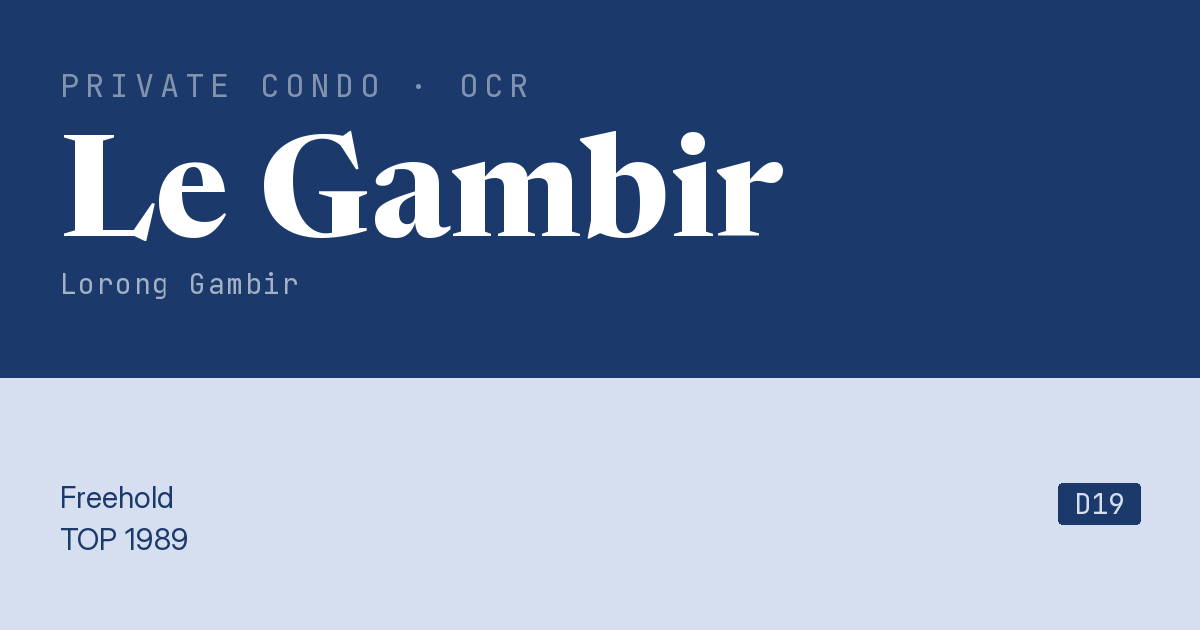 Le Gambir Resale | Price, Transactions, Rental & Analysis