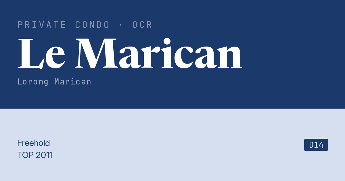 Le Marican Resale | Price, Transactions, Rental & Analysis