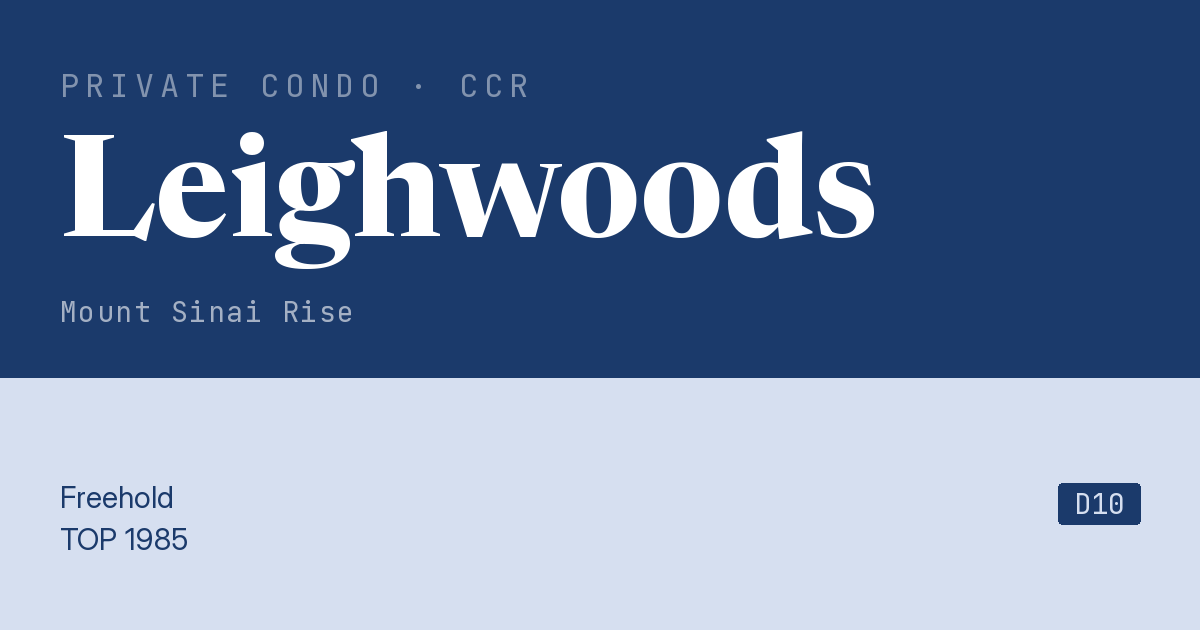 Leighwoods Resale | Price, Transactions, Rental & Analysis