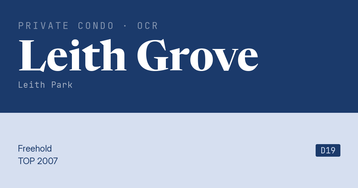 Leith Grove Resale | Price, Transactions, Rental & Analysis