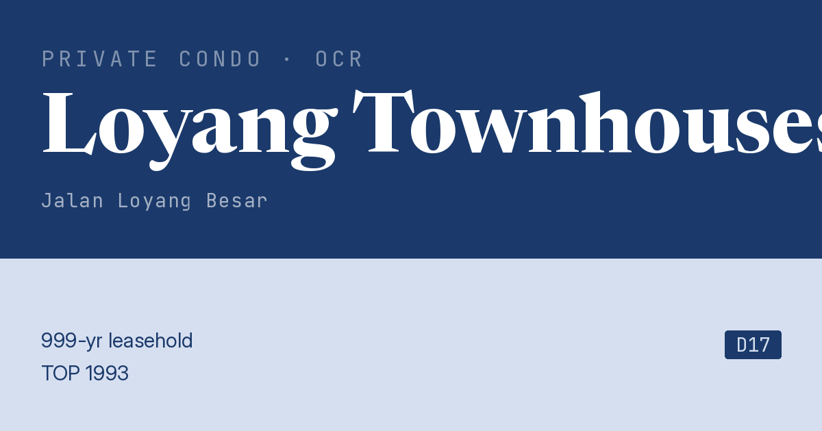 Loyang Townhouses Resale | Price, Transactions, Rental & Analysis