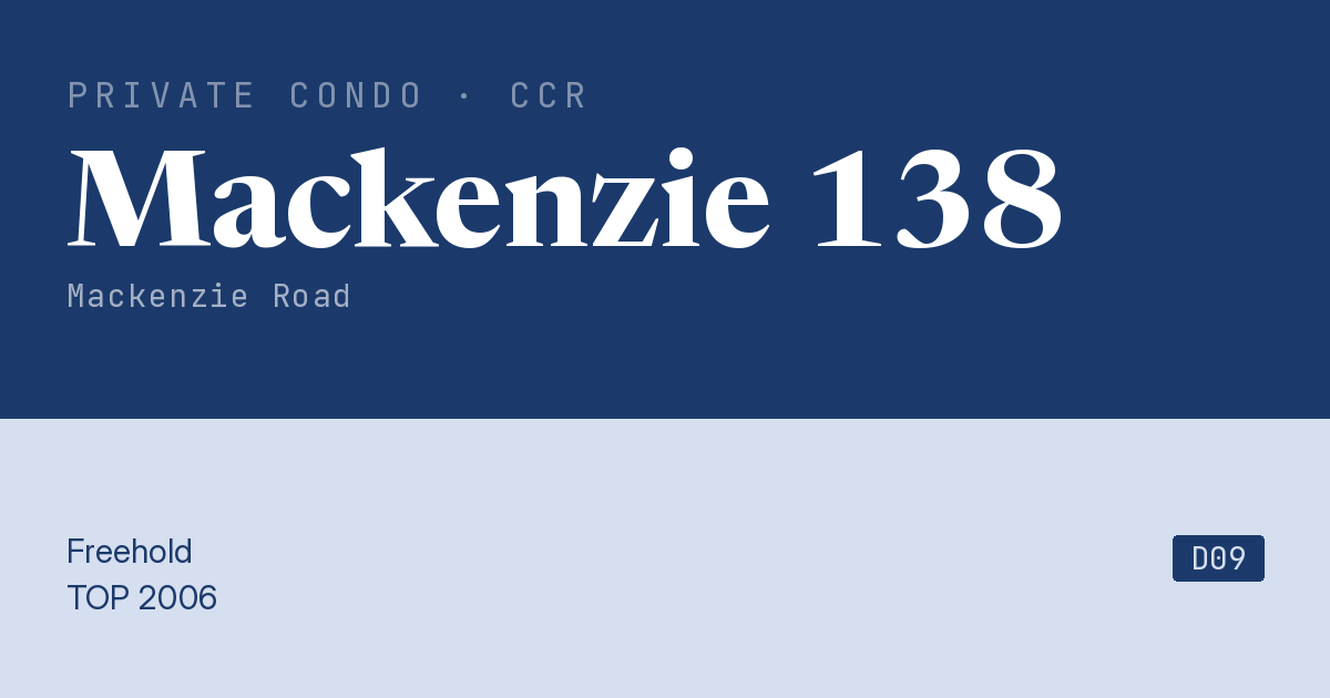 Mackenzie 138 Resale | Price, Transactions, Rental & Analysis