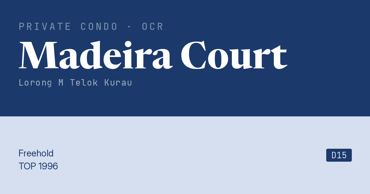 Madeira Court Resale | Price, Transactions, Rental & Analysis