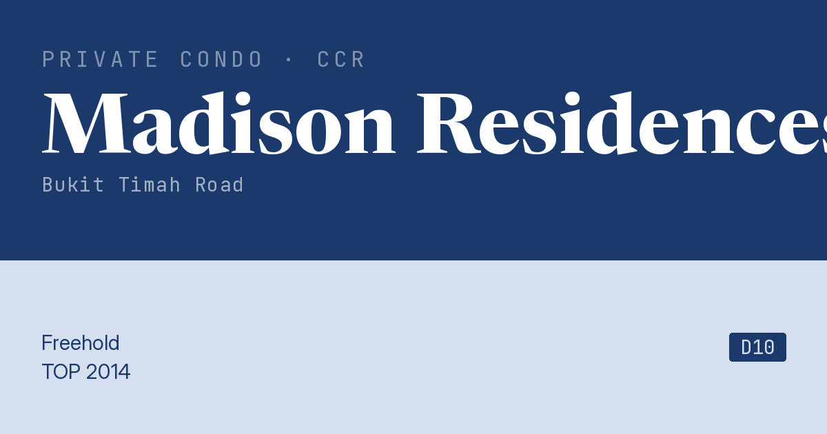 Madison Residences Resale | Price, Transactions, Rental & Analysis