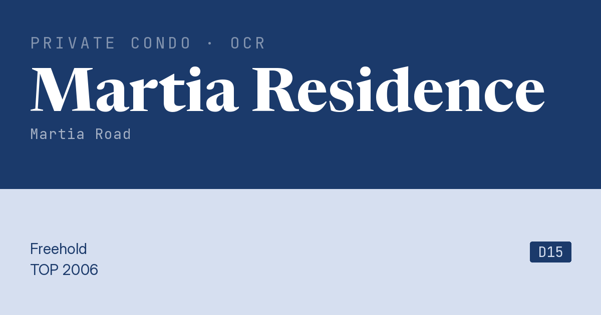 Martia Residence Resale | Price, Transactions, Rental & Analysis