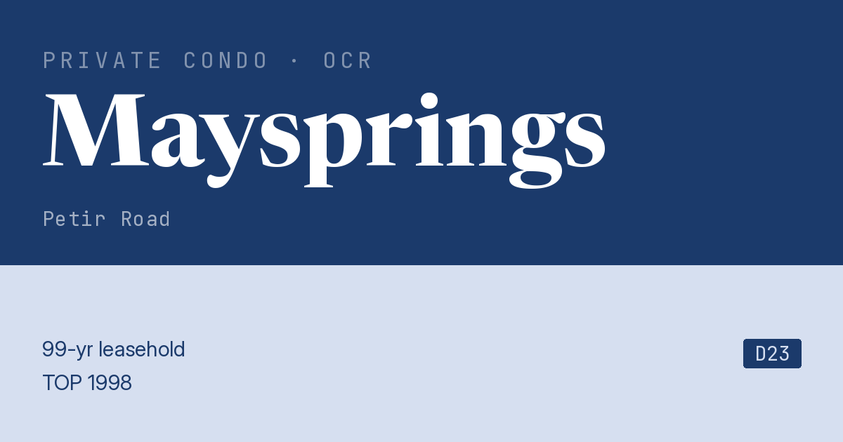 Maysprings Resale | Price, Transactions, Rental & Analysis