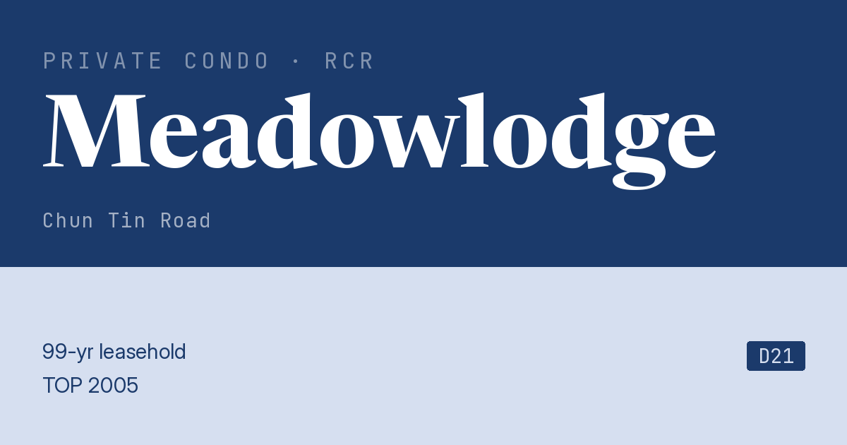 Meadowlodge Resale | Price, Transactions, Rental & Analysis