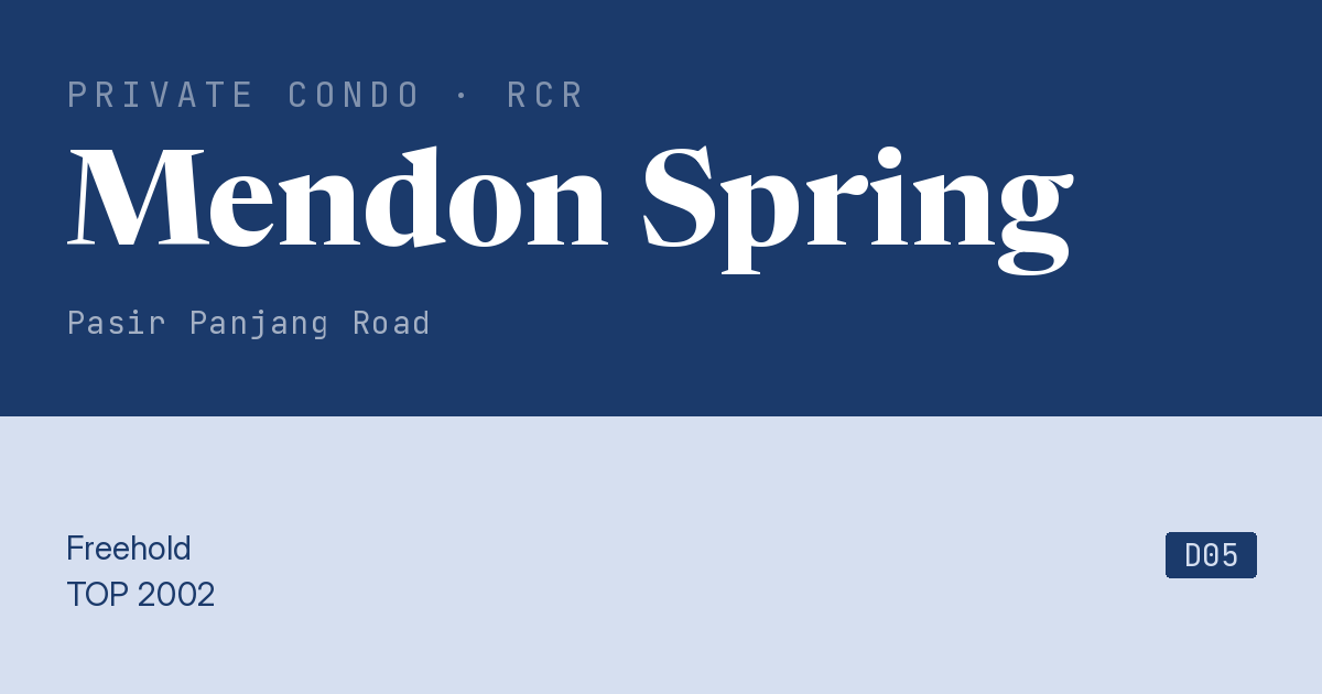 Mendon Spring Resale | Price, Transactions, Rental & Analysis