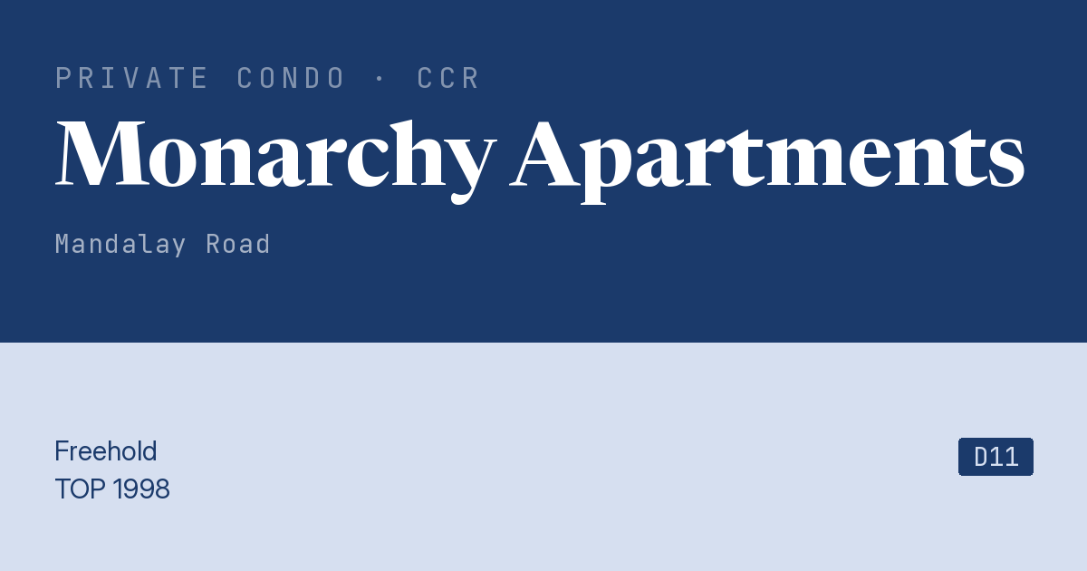Monarchy Apartments Resale | Price, Transactions, Rental & Analysis