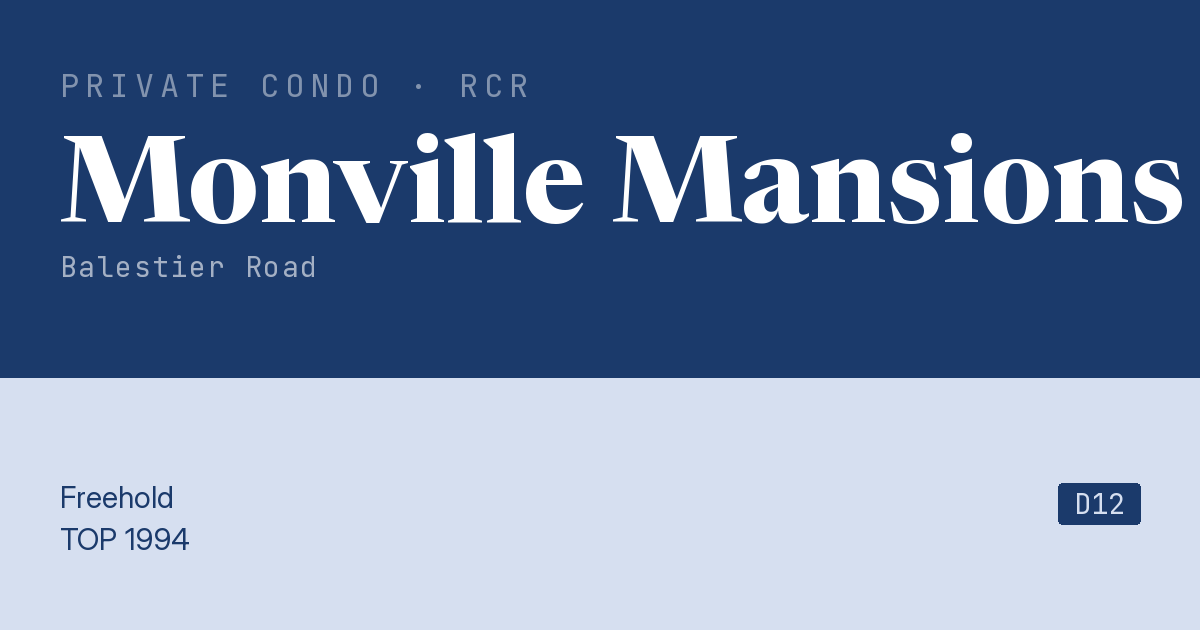 Monville Mansions Resale | Price, Transactions, Rental & Analysis