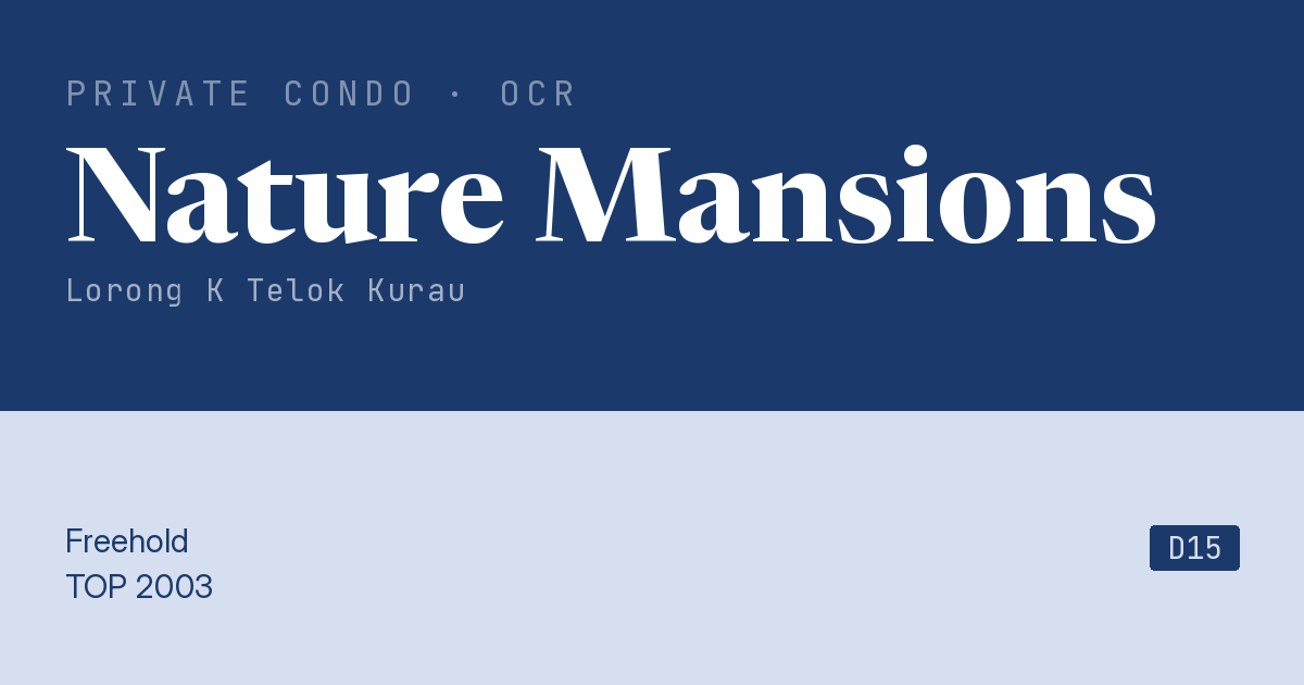 Nature Mansions Resale | Price, Transactions, Rental & Analysis