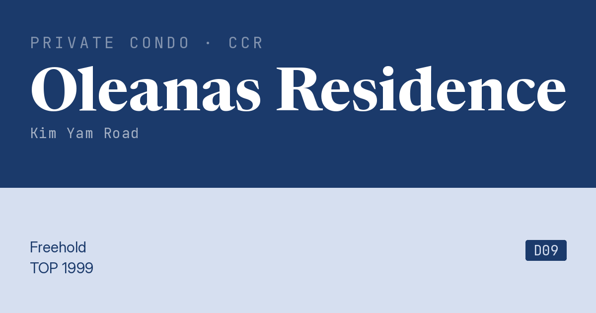 Oleanas Residence Resale | Price, Transactions, Rental & Analysis