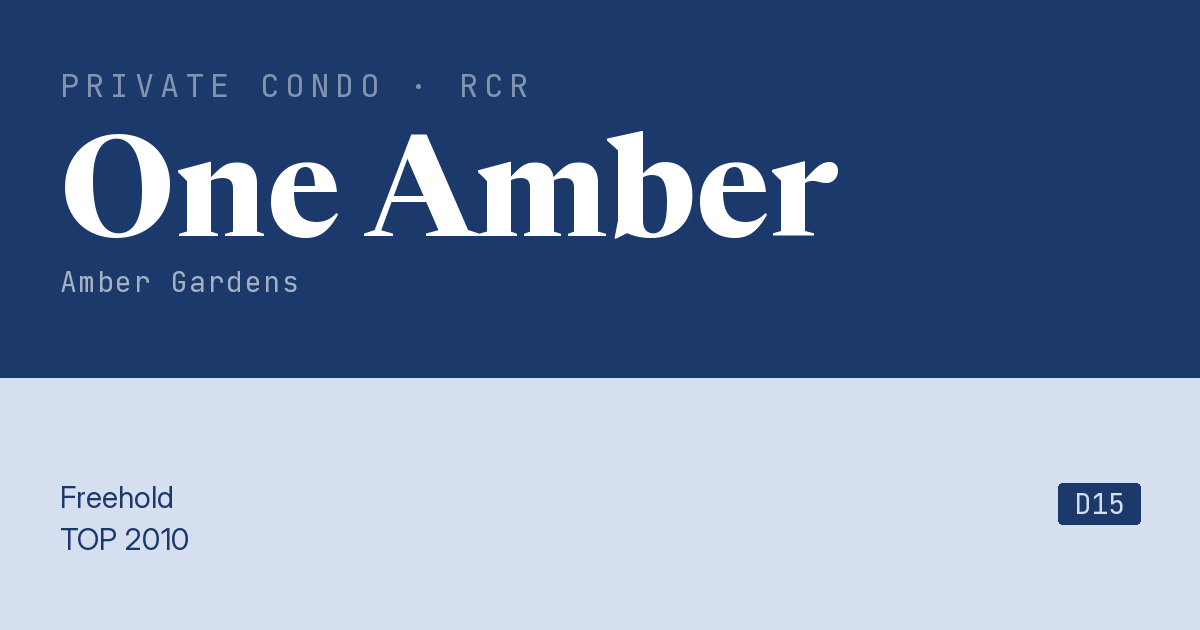 One Amber Resale | Price, Transactions, Rental & Analysis