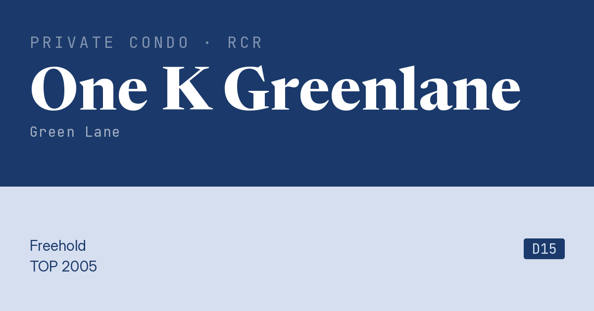 One K Greenlane Resale | Price, Transactions, Rental & Analysis