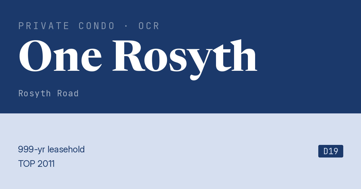 One Rosyth Resale | Price, Transactions, Rental & Analysis