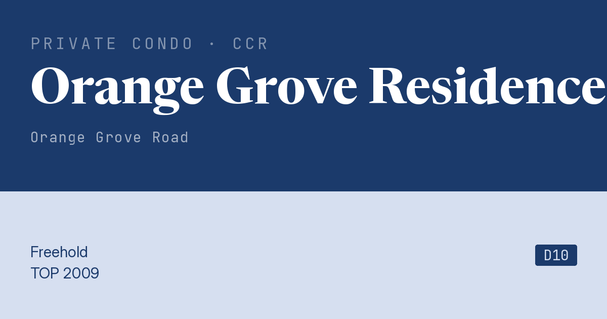 Orange Grove Residences Resale | Price, Transactions, Rental & Analysis
