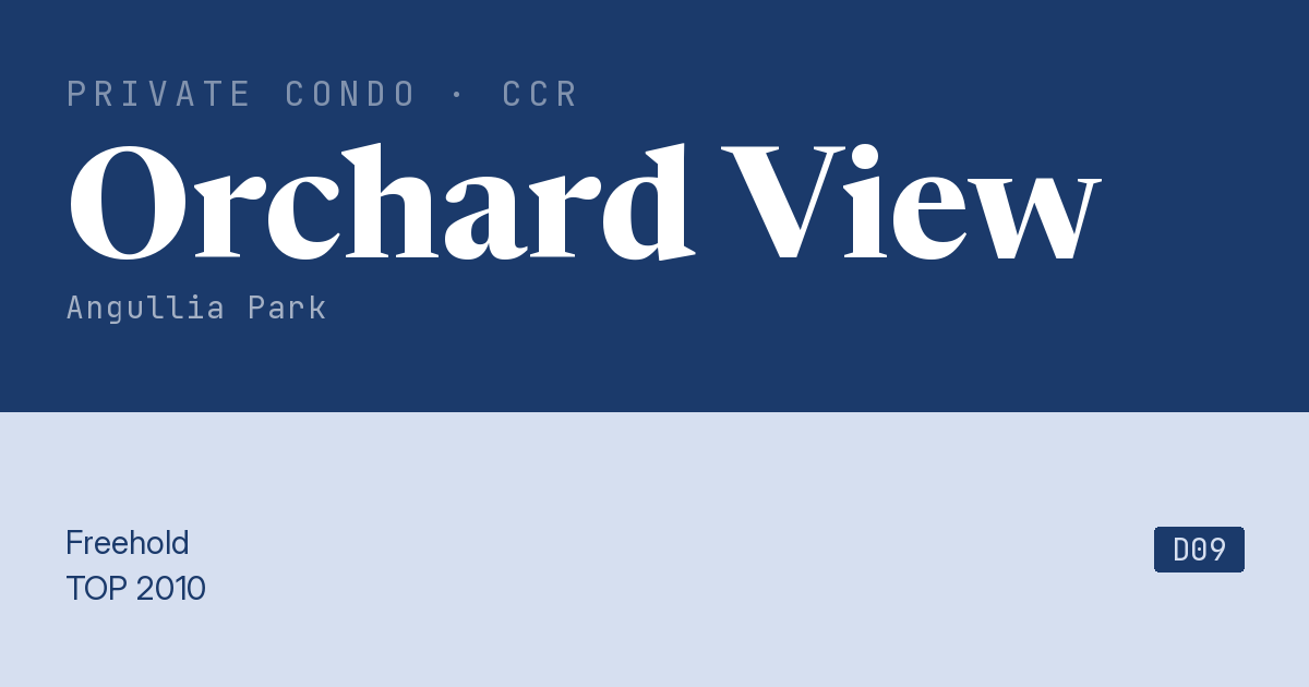Orchard View Resale | Price, Transactions, Rental & Analysis