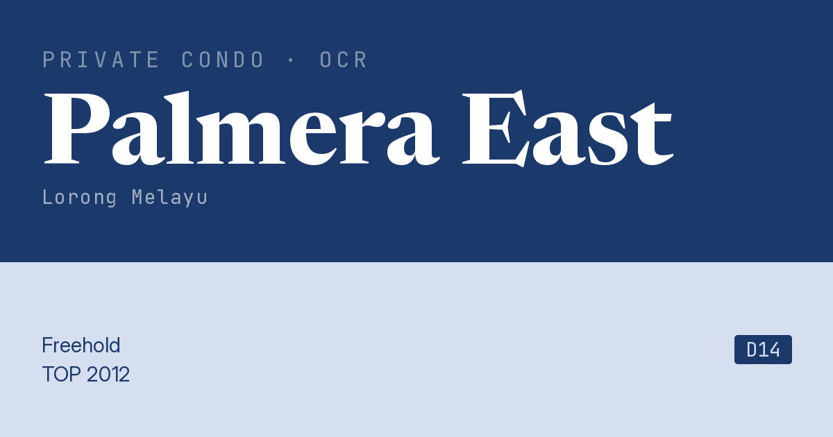 Palmera East Resale | Price, Transactions, Rental & Analysis