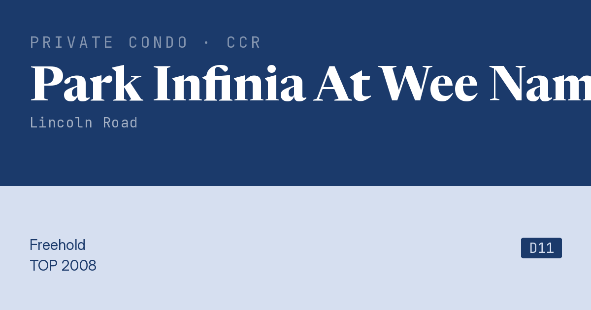 Park Infinia At Wee Nam Resale | Price, Transactions, Rental & Analysis