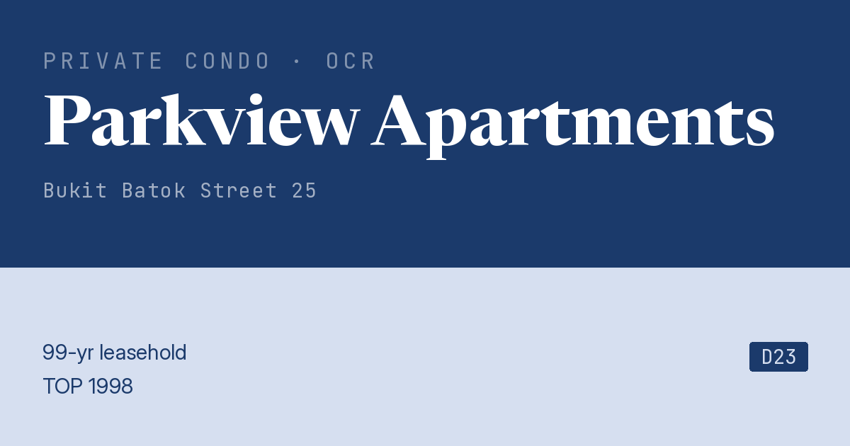 Parkview Apartments Resale | Price, Transactions, Rental & Analysis