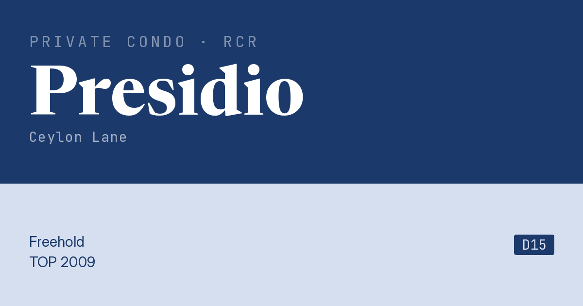 Presidio Resale | Price, Transactions, Rental & Analysis