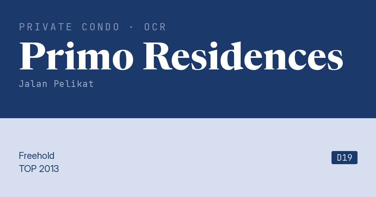 Primo Residences Resale | Price, Transactions, Rental & Analysis