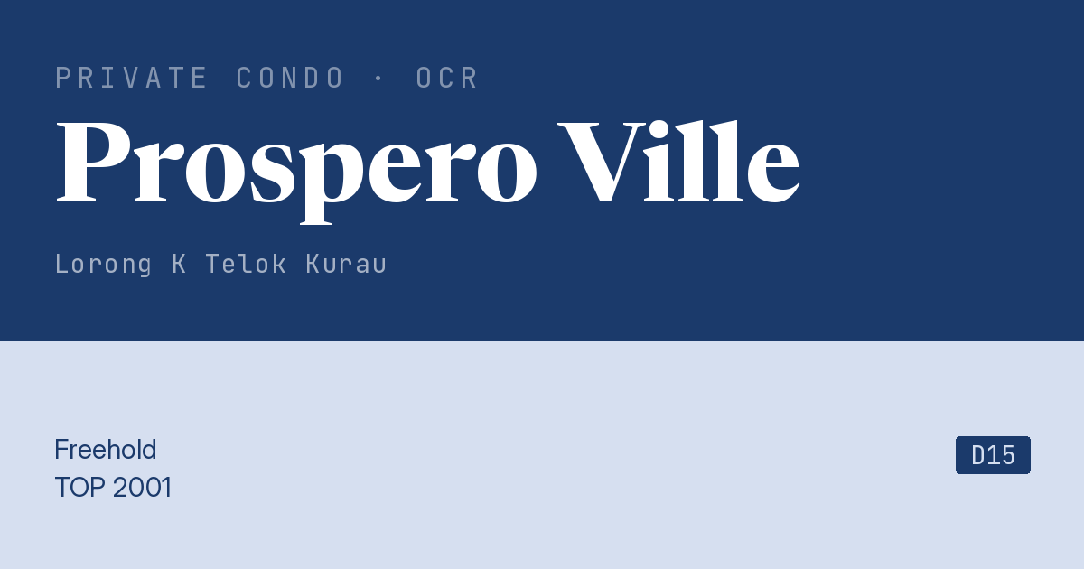 Prospero Ville Resale | Price, Transactions, Rental & Analysis