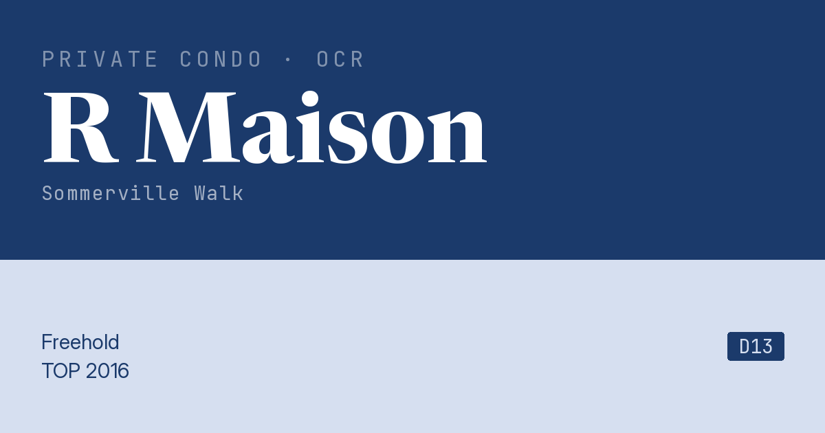 R Maison Resale | Price, Transactions, Rental & Analysis