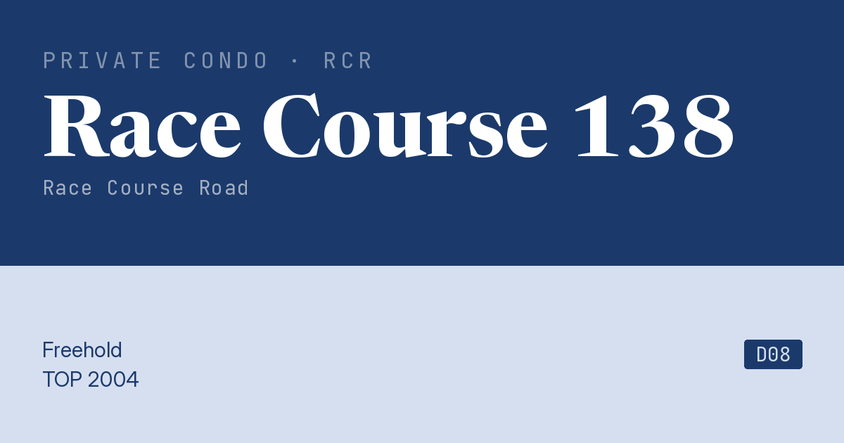 Race Course 138 Resale | Price, Transactions, Rental & Analysis