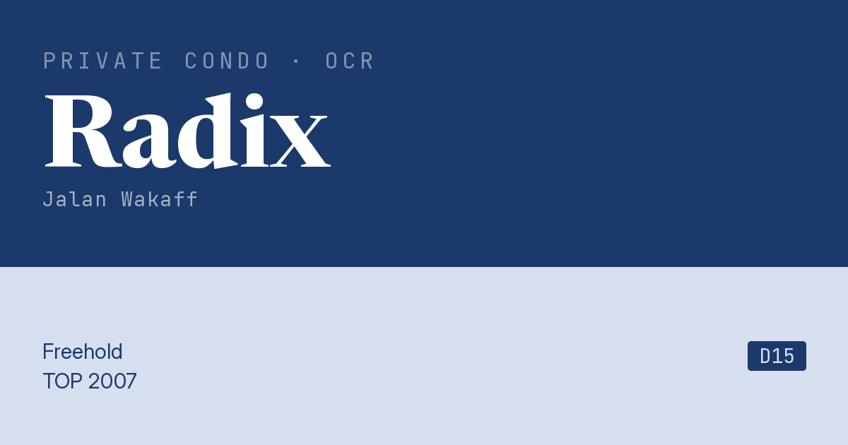 Radix Resale | Price, Transactions, Rental & Analysis
