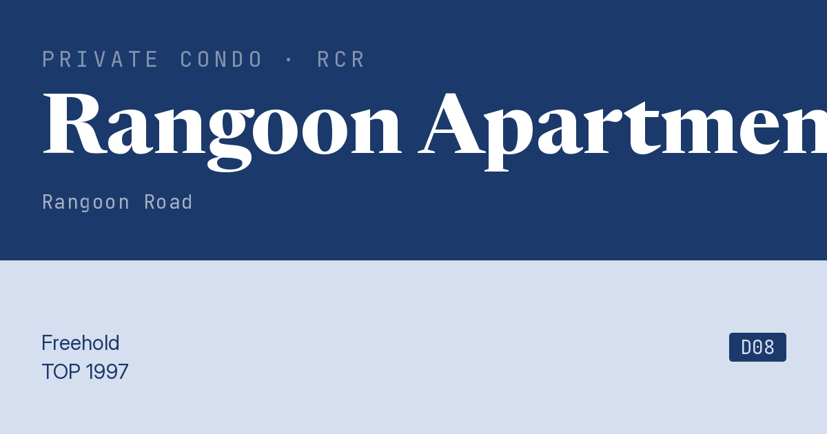 Rangoon Apartments Resale | Price, Transactions, Rental & Analysis