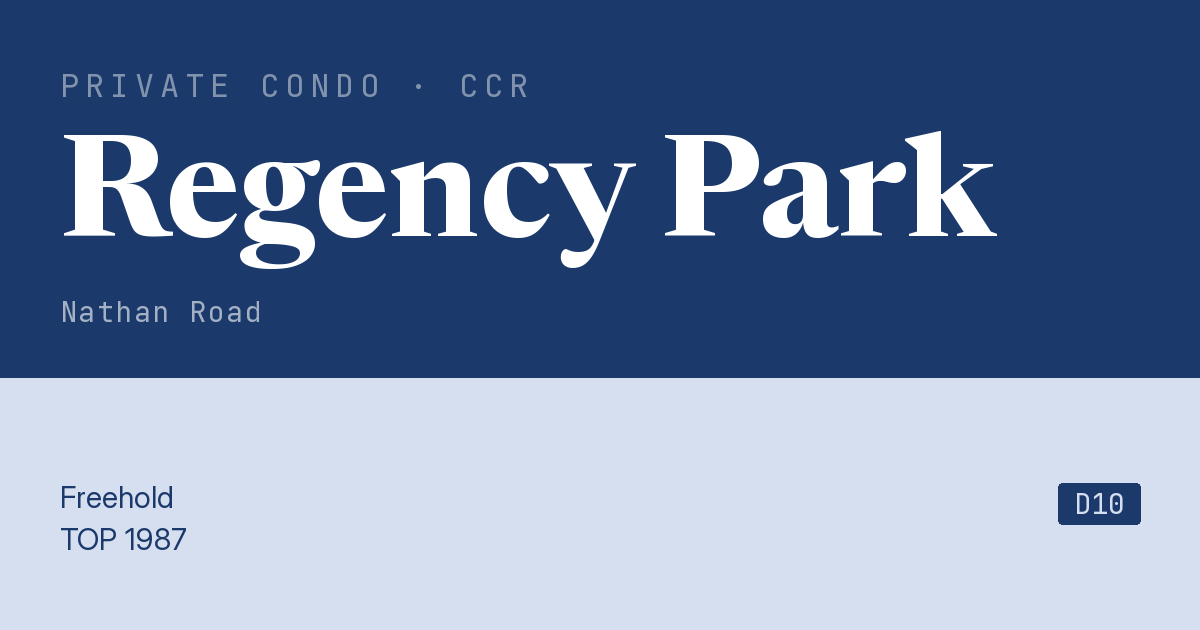 Regency Park Resale | Price, Transactions, Rental & Analysis
