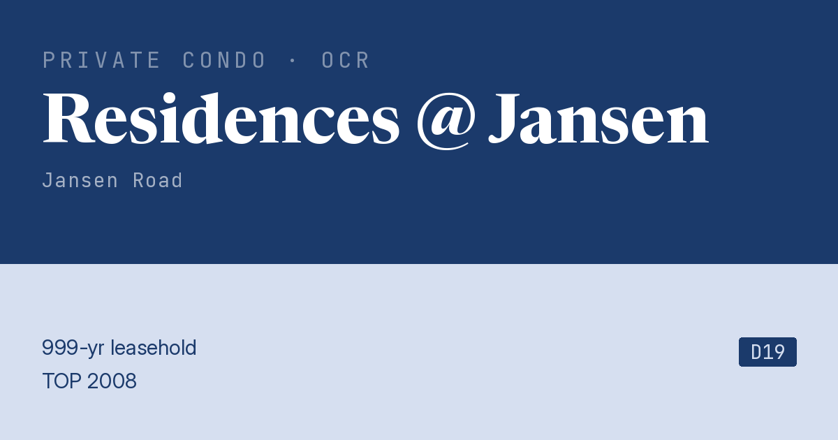 Residences @ Jansen Resale | Price, Transactions, Rental & Analysis