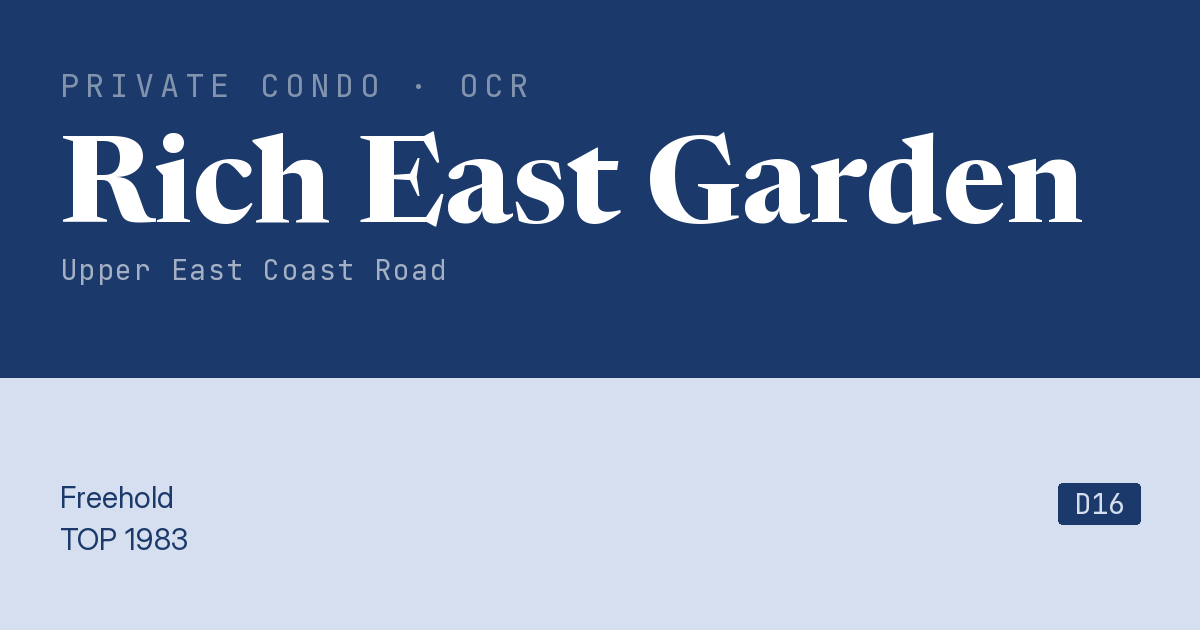 Rich East Garden Resale | Price, Transactions, Rental & Analysis