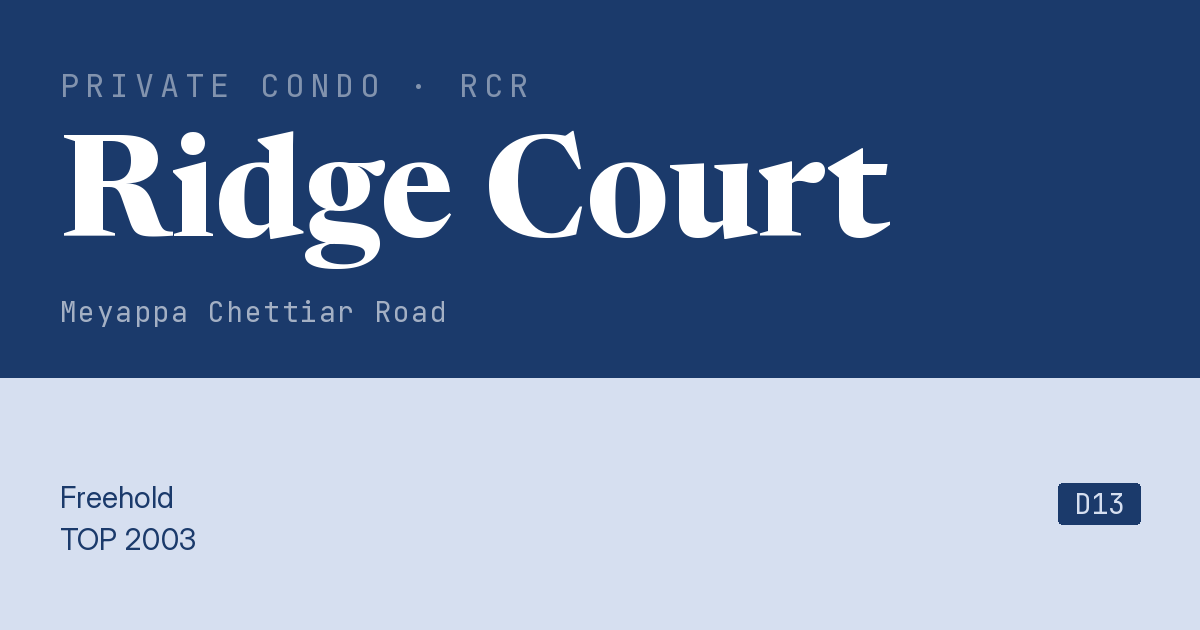 Ridge Court Resale | Price, Transactions, Rental & Analysis