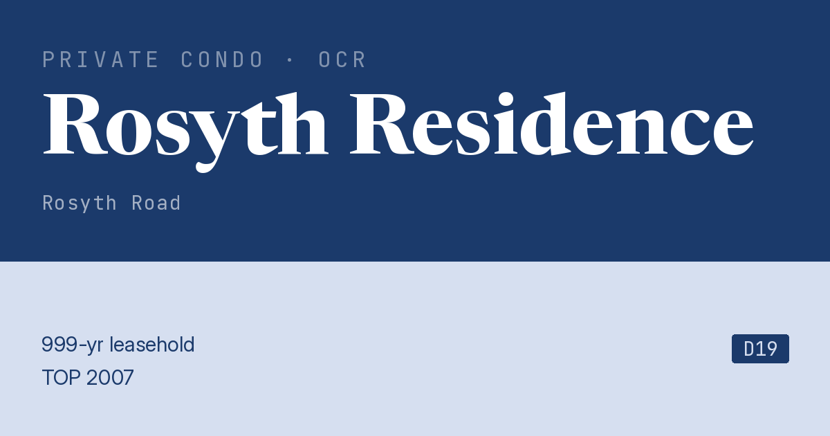 Rosyth Residence Resale | Price, Transactions, Rental & Analysis