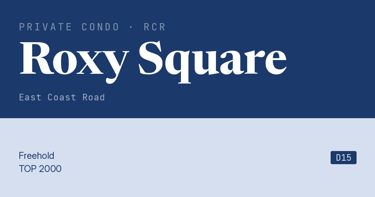 Roxy Square Resale | Price, Transactions, Rental & Analysis