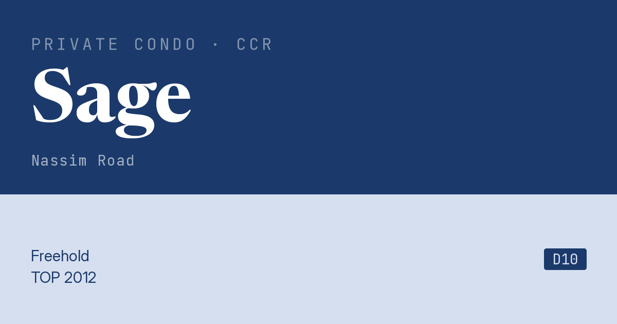 Sage Resale | Price, Transactions, Rental & Analysis