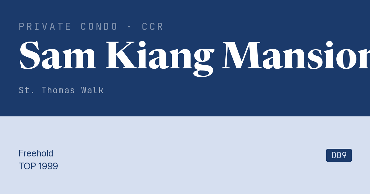 Sam Kiang Mansions Resale | Price, Transactions, Rental & Analysis