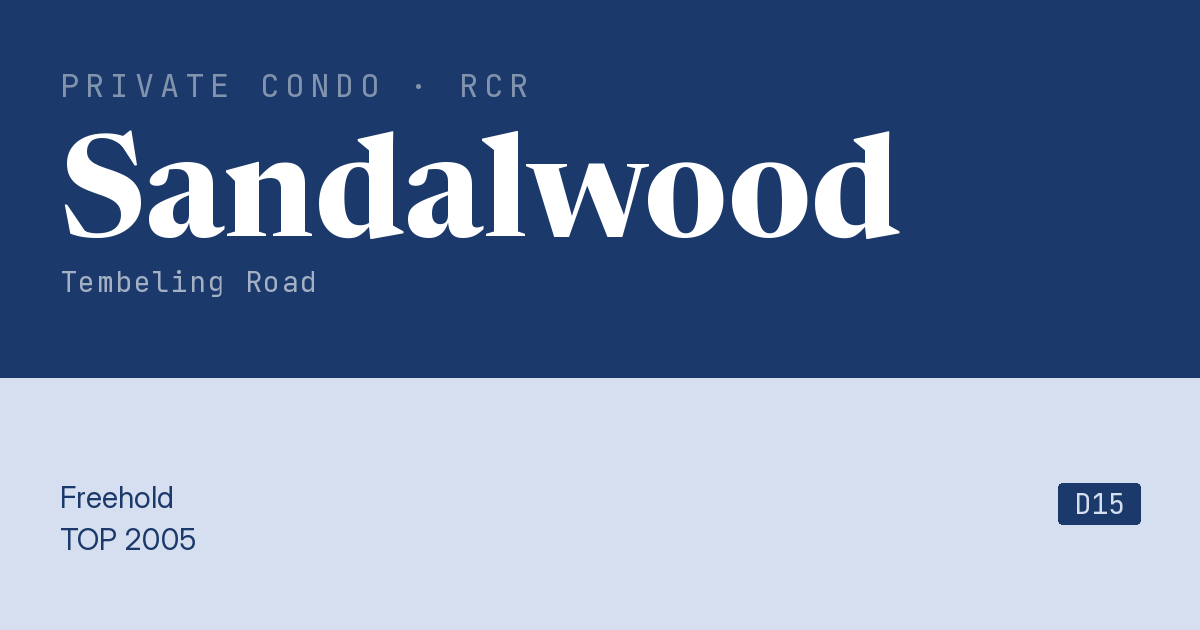 Sandalwood Resale | Price, Transactions, Rental & Analysis