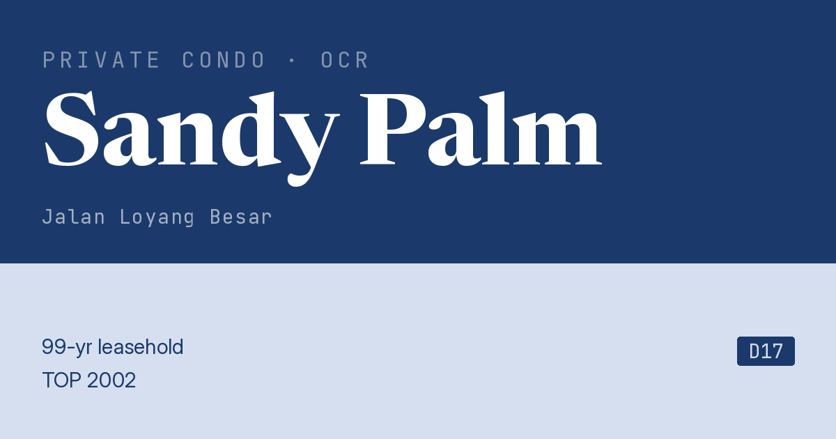 Sandy Palm Resale | Price, Transactions, Rental & Analysis