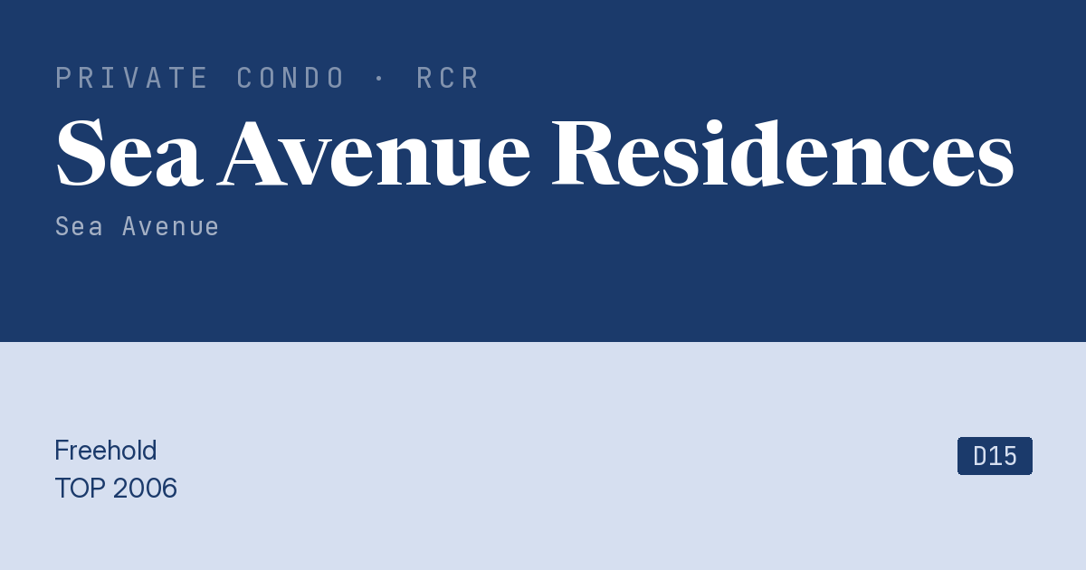 Sea Avenue Residences Resale | Price, Transactions, Rental & Analysis