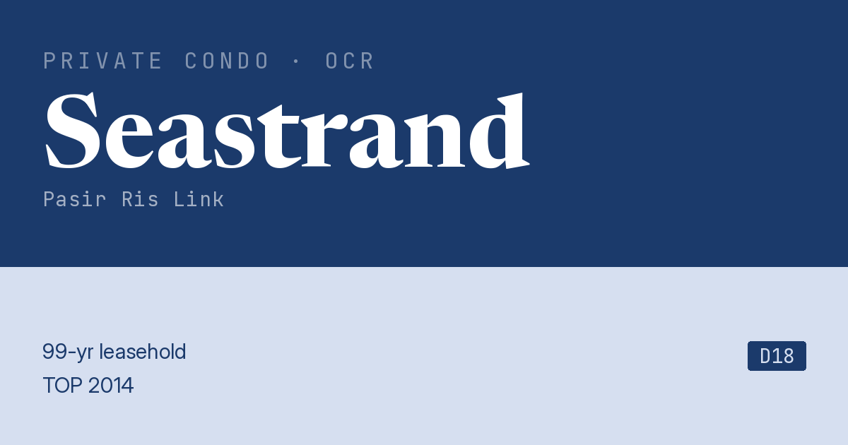 Seastrand Resale | Price, Transactions, Rental & Analysis