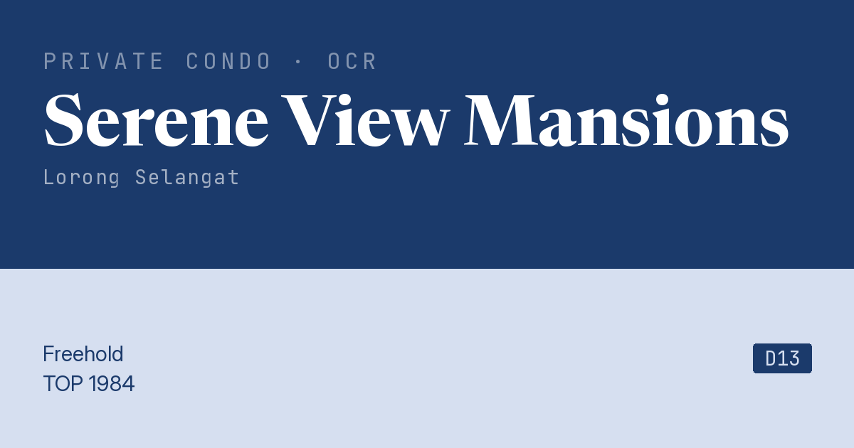 Serene View Mansions Resale | Price, Transactions, Rental & Analysis