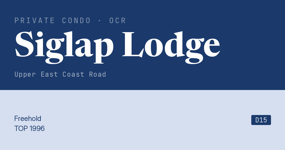 Siglap Lodge Resale | Price, Transactions, Rental & Analysis
