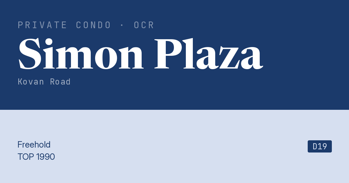 Simon Plaza Resale | Price, Transactions, Rental & Analysis