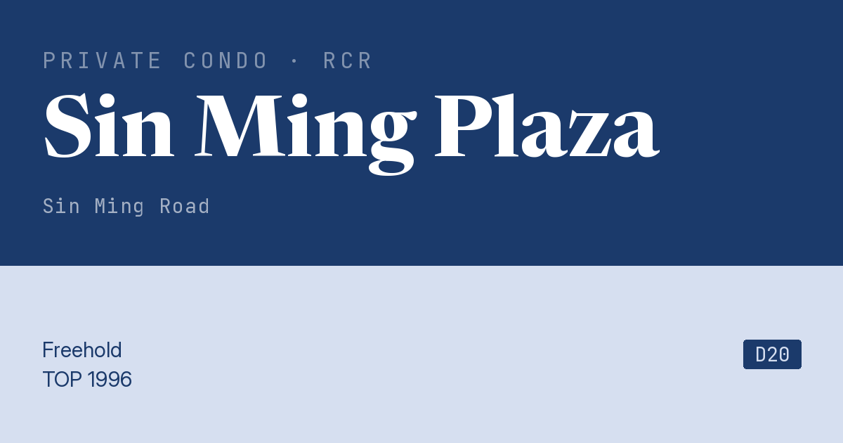 Sin Ming Plaza Resale | Price, Transactions, Rental & Analysis