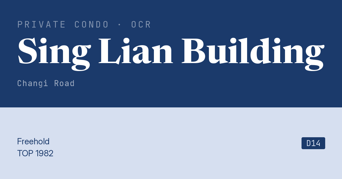 Sing Lian Building Resale | Price, Transactions, Rental & Analysis