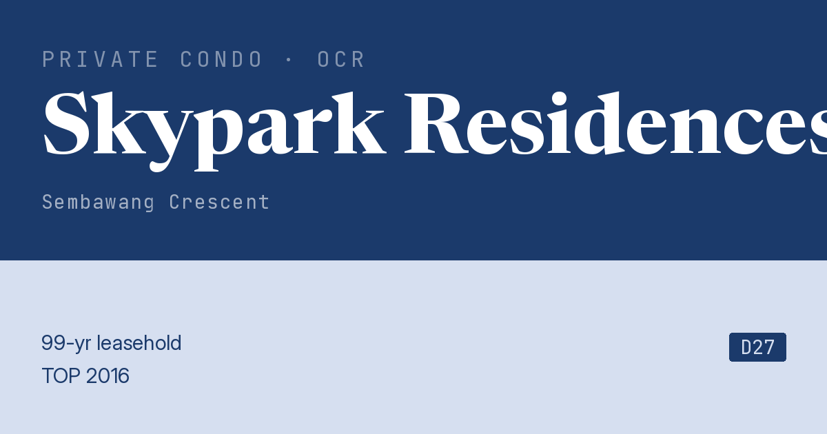 Skypark Residences Resale | Price, Transactions, Rental & Analysis