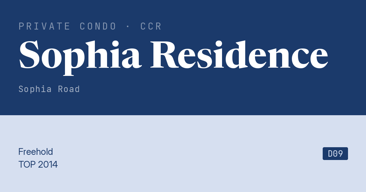 Sophia Residence Resale | Price, Transactions, Rental & Analysis